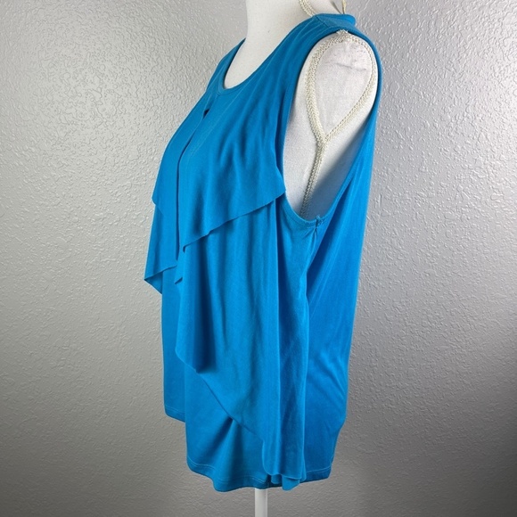 Women's Allison Brittney Blouse Pretty Blue top size Large - Picture 3 of 8